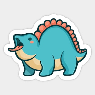 Mlem, cute stegosaurus, dinosaur Sticker